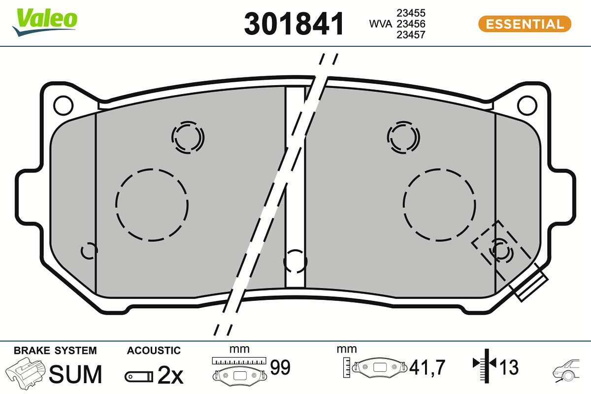 Jeu de 4 plaquettes de frein VALEO ref. 301841